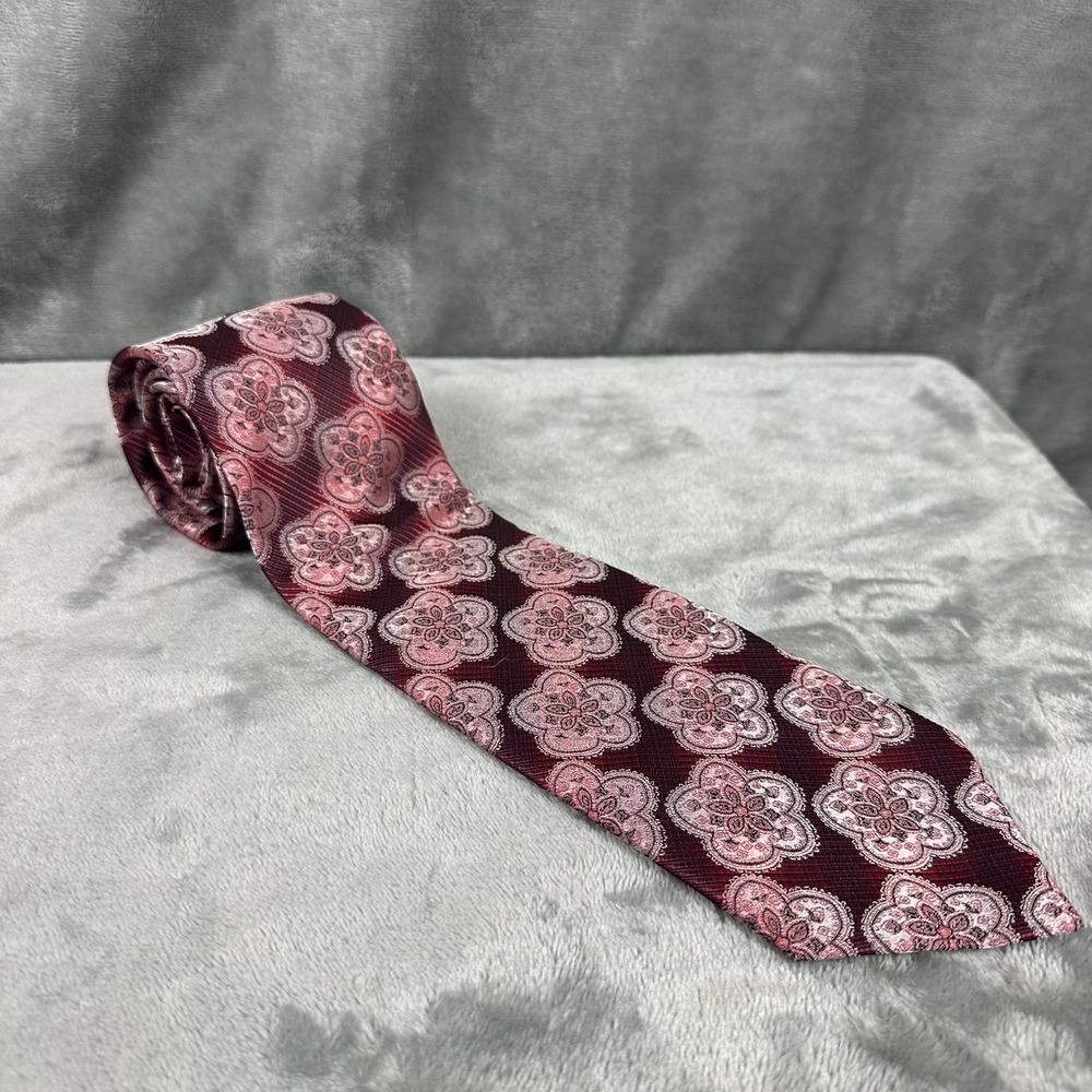 Stacy Adams Neck Tie 3.5" x 59" Red Floral